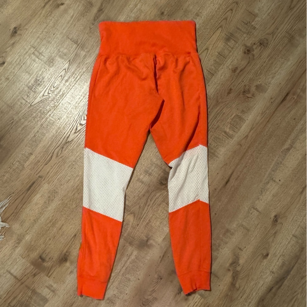 Nike Sportswear Essential Mesh Legging Jogger Pants Orange White Size M - Picture 8 of 8